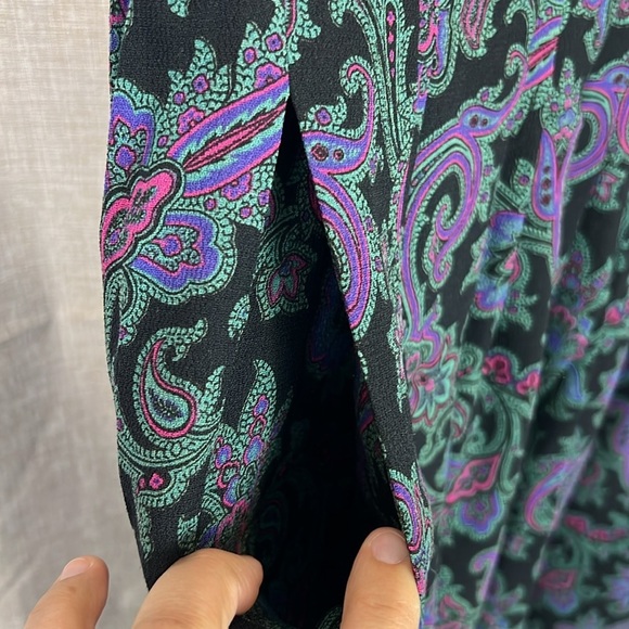 Jos.A.Bank Vintage Women’s 8 Paisley Print Midi Length Pocket Pleated Skirt - Picture 5 of 7